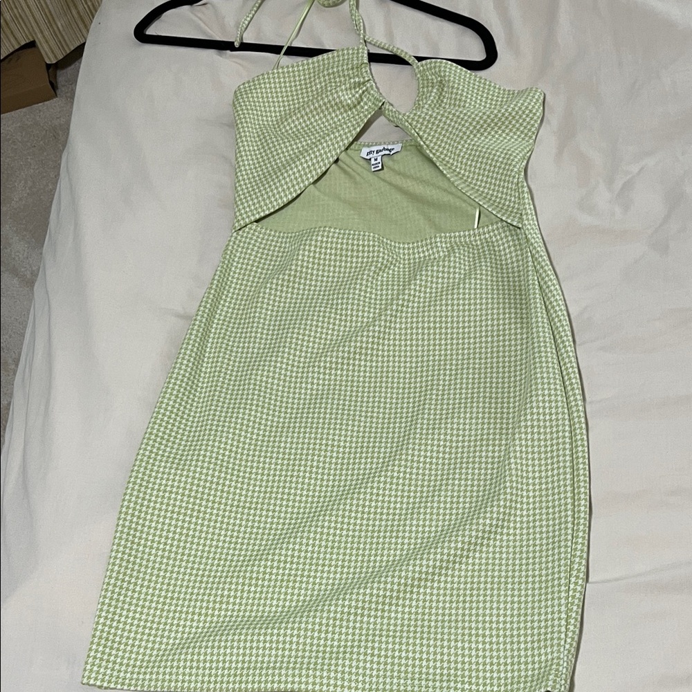 Chic Light Green Halter Dress CE009
